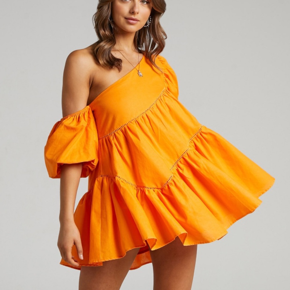Showpo One Shoulder Orange Dress